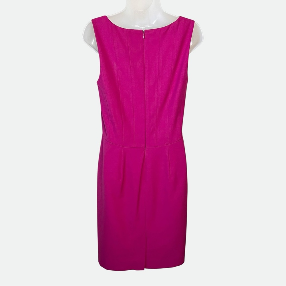 ANN TAYLOR Magenta Pink Sleeveless Scoop Neck Sheath Dress Size 6 Summer Office - Picture 3 of 6